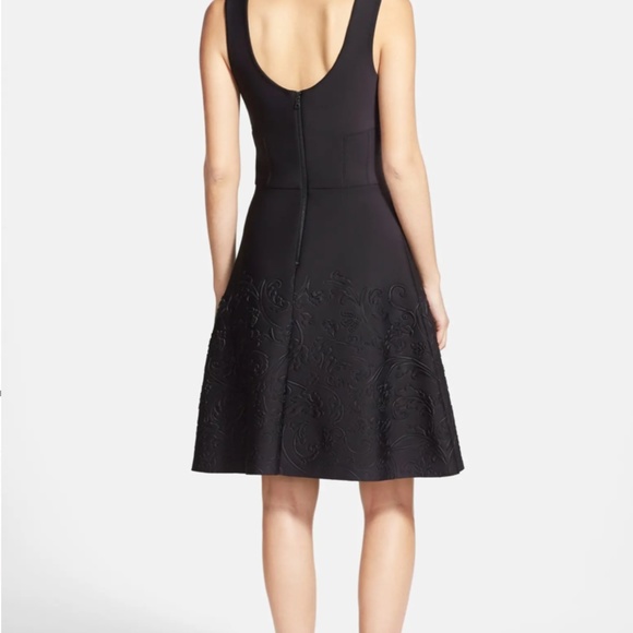 VERA WANG Black Scuba Fit & Flare Cocktail Dress - Picture 3 of 16